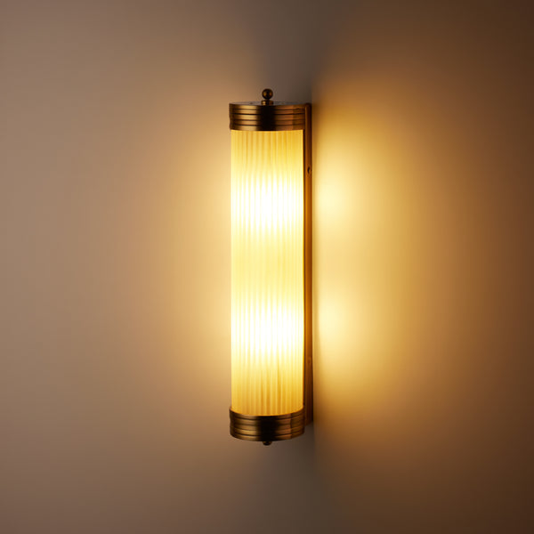 Pooky - Long Roddy ip44 Wall Light - Brass and Frosted Glass