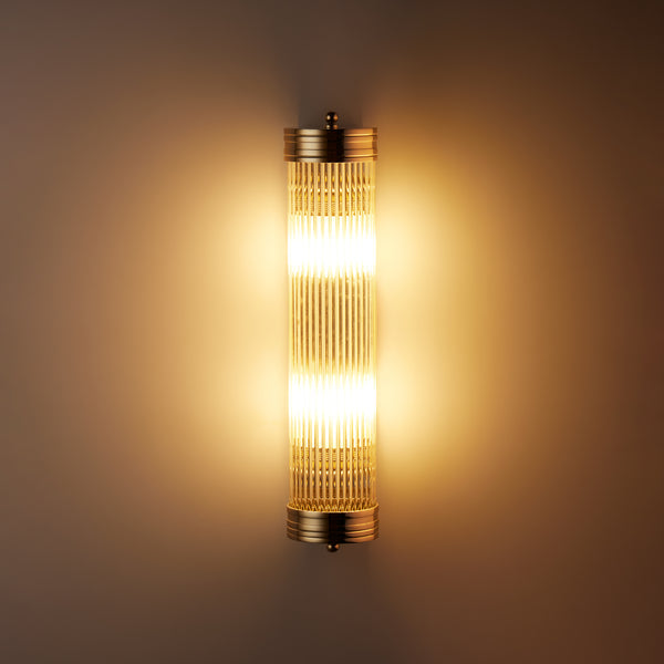 Pooky - Long roddy ip44 Wall Light - Nickel and Glass
