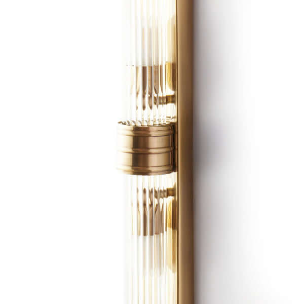 Pooky - Rodtastic ip44 Wall Light - Brass with Glass Rods close-up showcasing elegant brass finish and glass rods.
