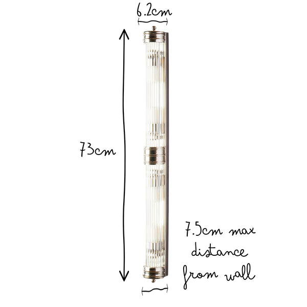 Pooky - Rodtastic ip44 Wall Light - Nickel and Glass
