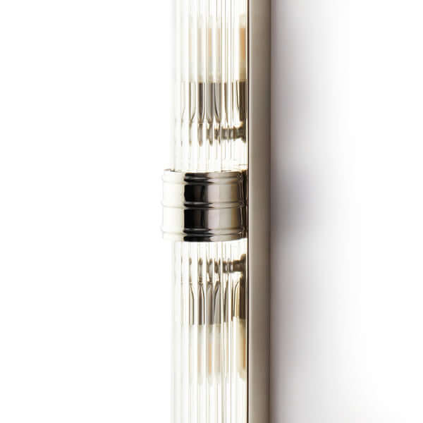 Pooky - Rodtastic ip44 Wall Light - Nickel and Glass close-up showing detailing and design.