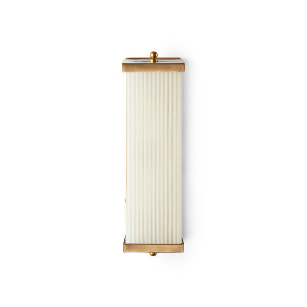 Pooky - Rectangular Roddy ip44 Rated Wall Light - Brass and Frosted Glass