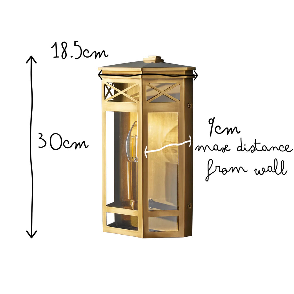 Pooky Rothesay IP44 Outdoor Wall Light in Brass