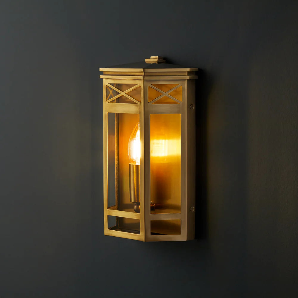 Pooky Rothesay IP44 Outdoor Wall Light in Brass