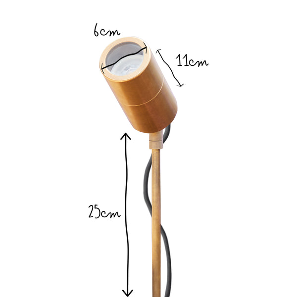 Pooky - Spikey Ip65 Long Body Spike Light - Brass