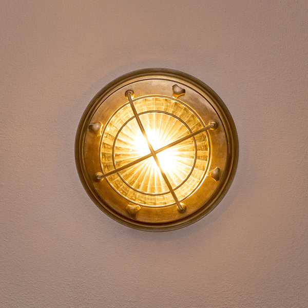 Pooky - Saturina Ip54 Flush Light - Outdoor - Brass and Glass