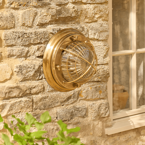 Pooky - Saturina Ip54 Flush Light - Outdoor - Brass and Glass