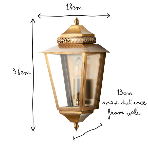 Pooky - Westport Ip44 Exterior Wall Light - Antiqued Brass