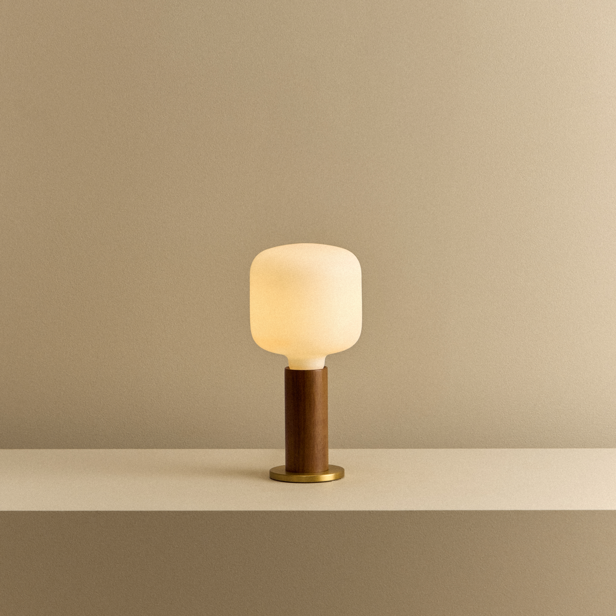 Tala Knuckle Table Lamp in Walnut + Oblo