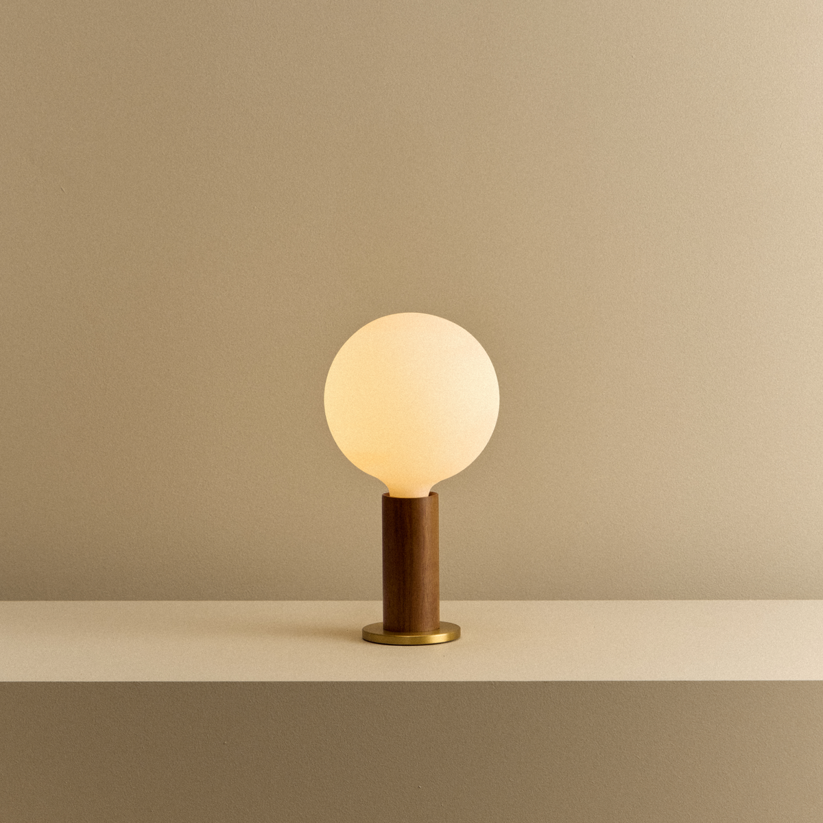 Tala Knuckle Table Lamp in Walnut + Sphere IV