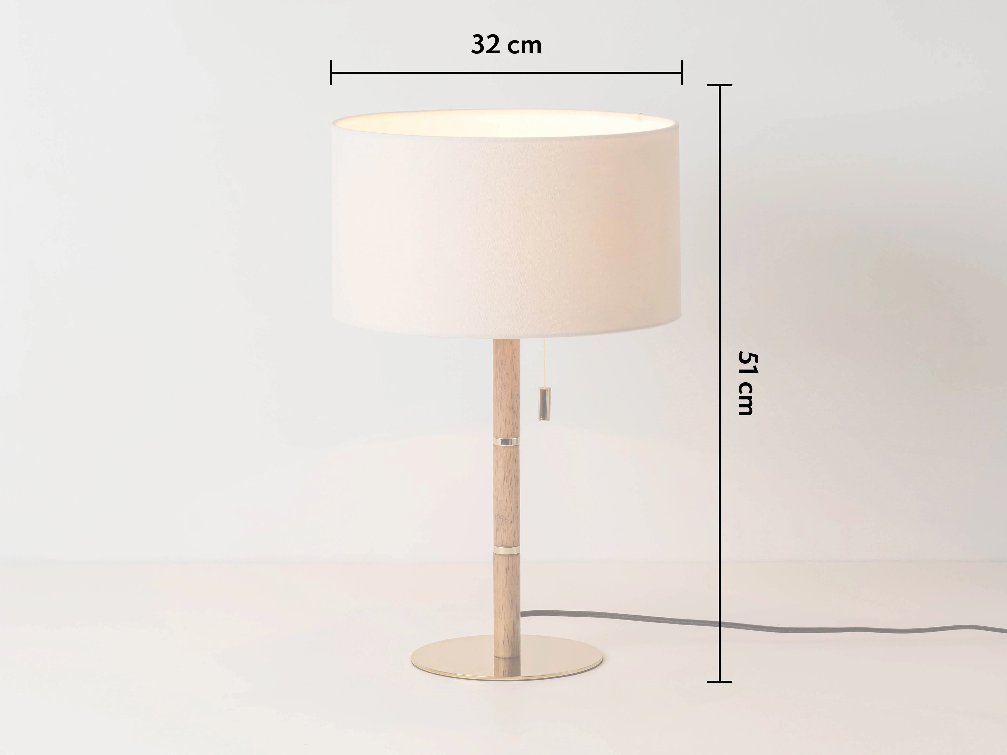 Houseof Wooden and Brass Disk Table Lamp