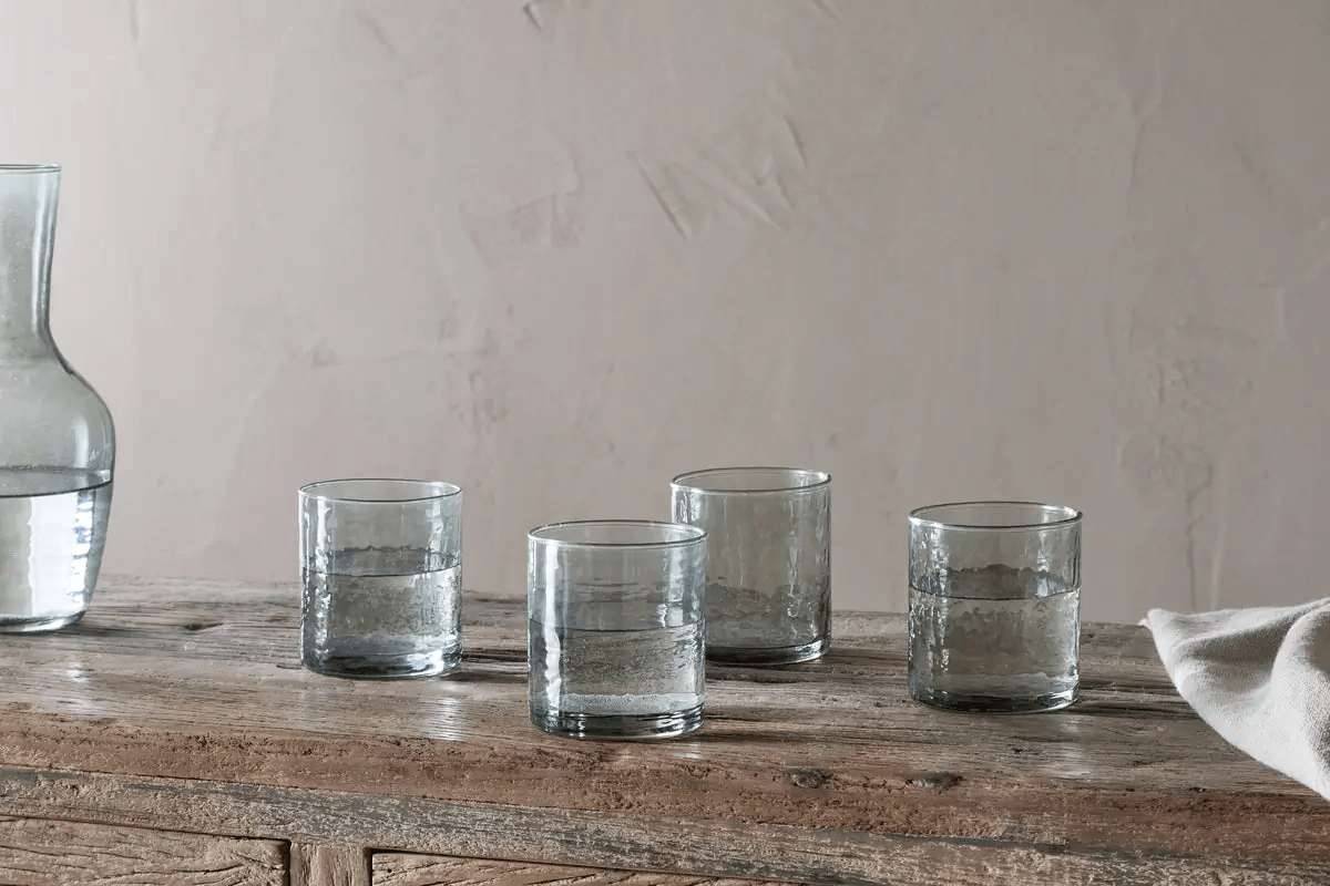Nkuku - Yala Hammered Tumbler - Sage Green (Set of 4)