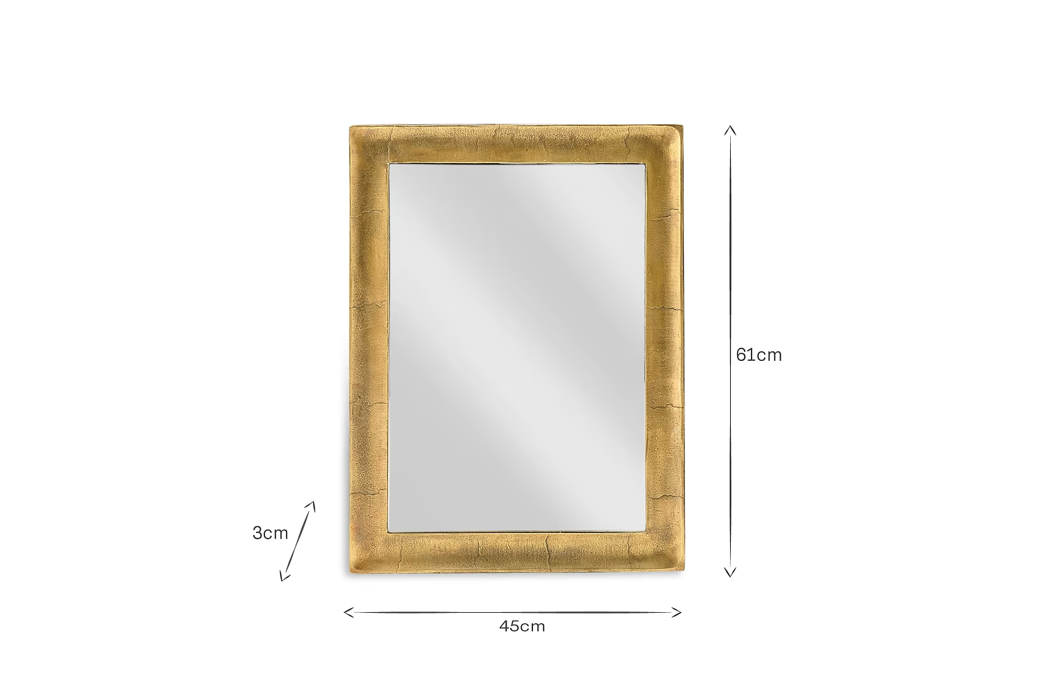 Nkuku - Yadur Rectangular Mirror - Antique Brass - Small