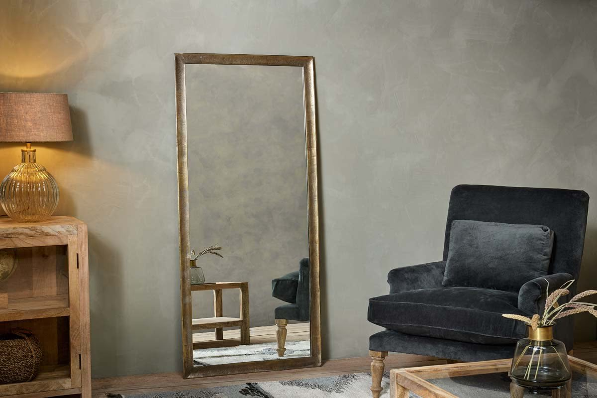 Nkuku - Yadur Full Length Mirror - Antique Brass