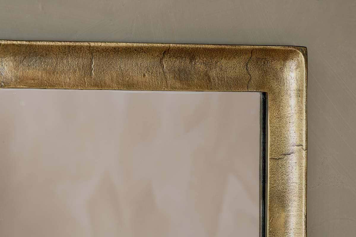 Nkuku - Yadur Rectangular Mirror - Antique Brass - Small