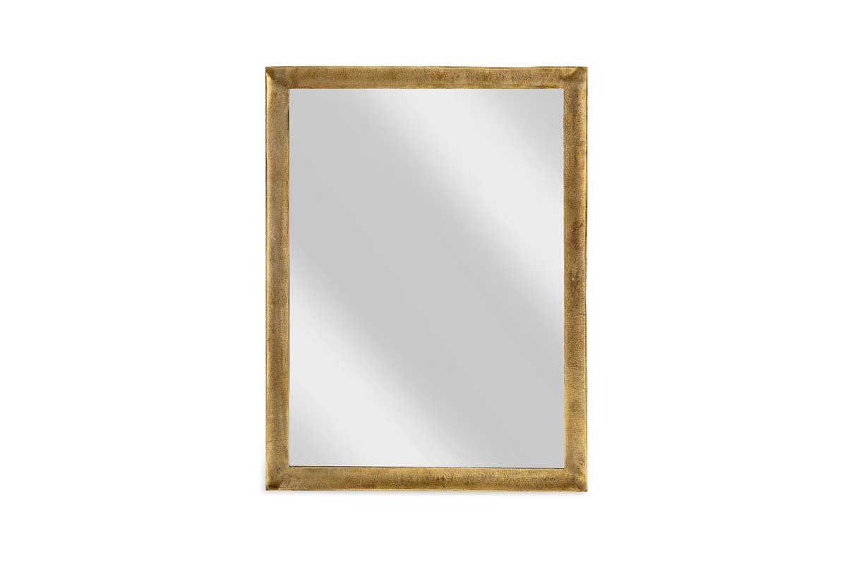 Nkuku - Yadur Rectangular Mirror - Antique Brass - Large