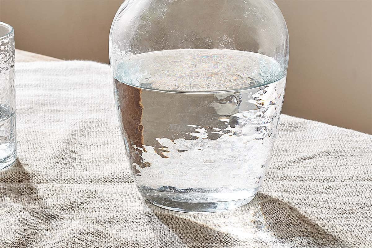 Nkuku - Yala Hammered Jug - Clear Glass