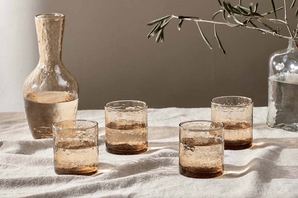 Nkuku - Yala Hammered Tumbler - Dusty Terracotta (Set of 4)