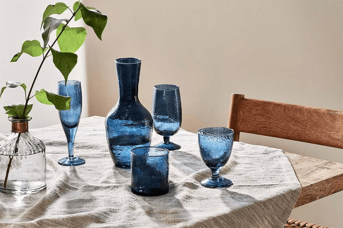 Nkuku - Yala Hammered Tumbler - Indigo (Set of 4)