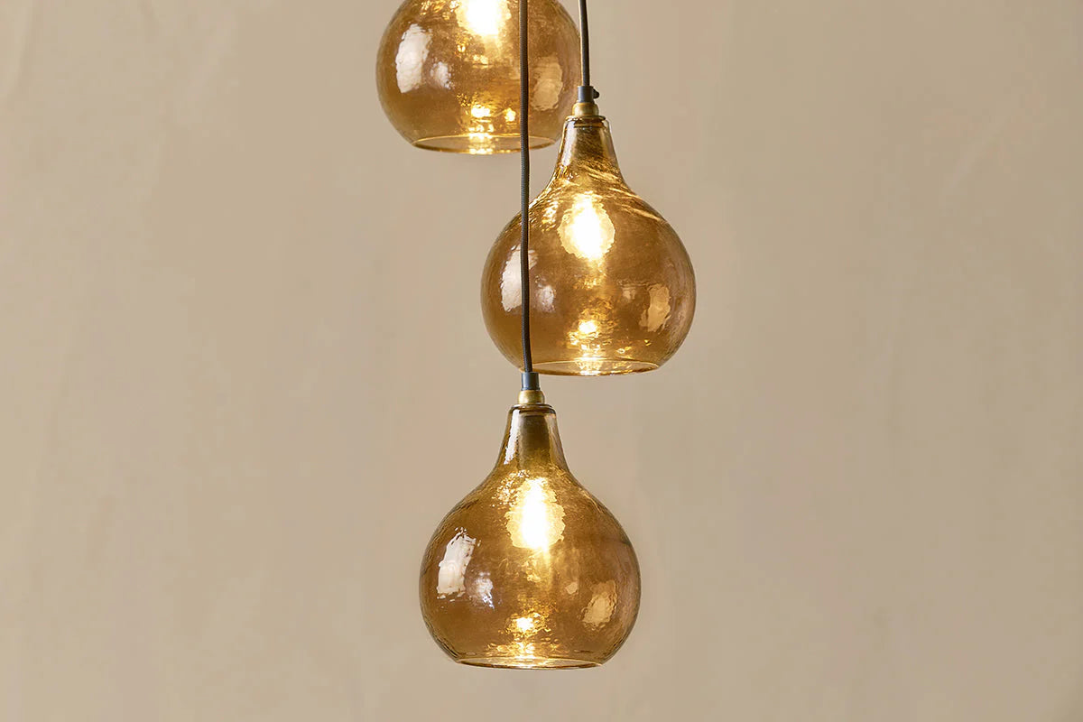 Nkuku Ziva Statement Recycled Glass 6 Piece Cluster Pendant