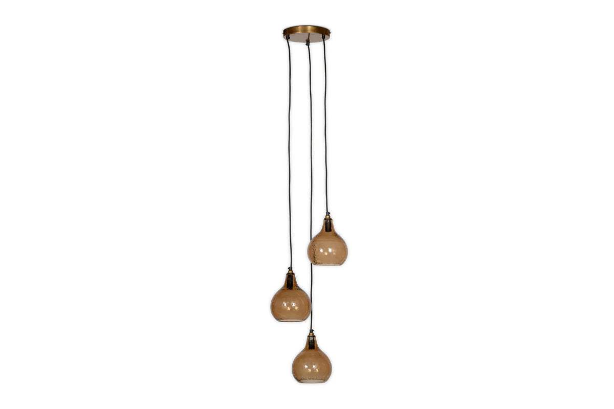 Nkuku Ziva Recycled Glass 3 Piece Cluster Pendant