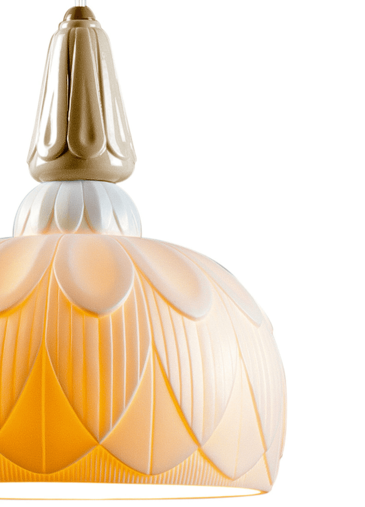 Lladró - Ivy and Seed Single Pendant Light - Spices showcasing elegant porcelain design and earthy tones.