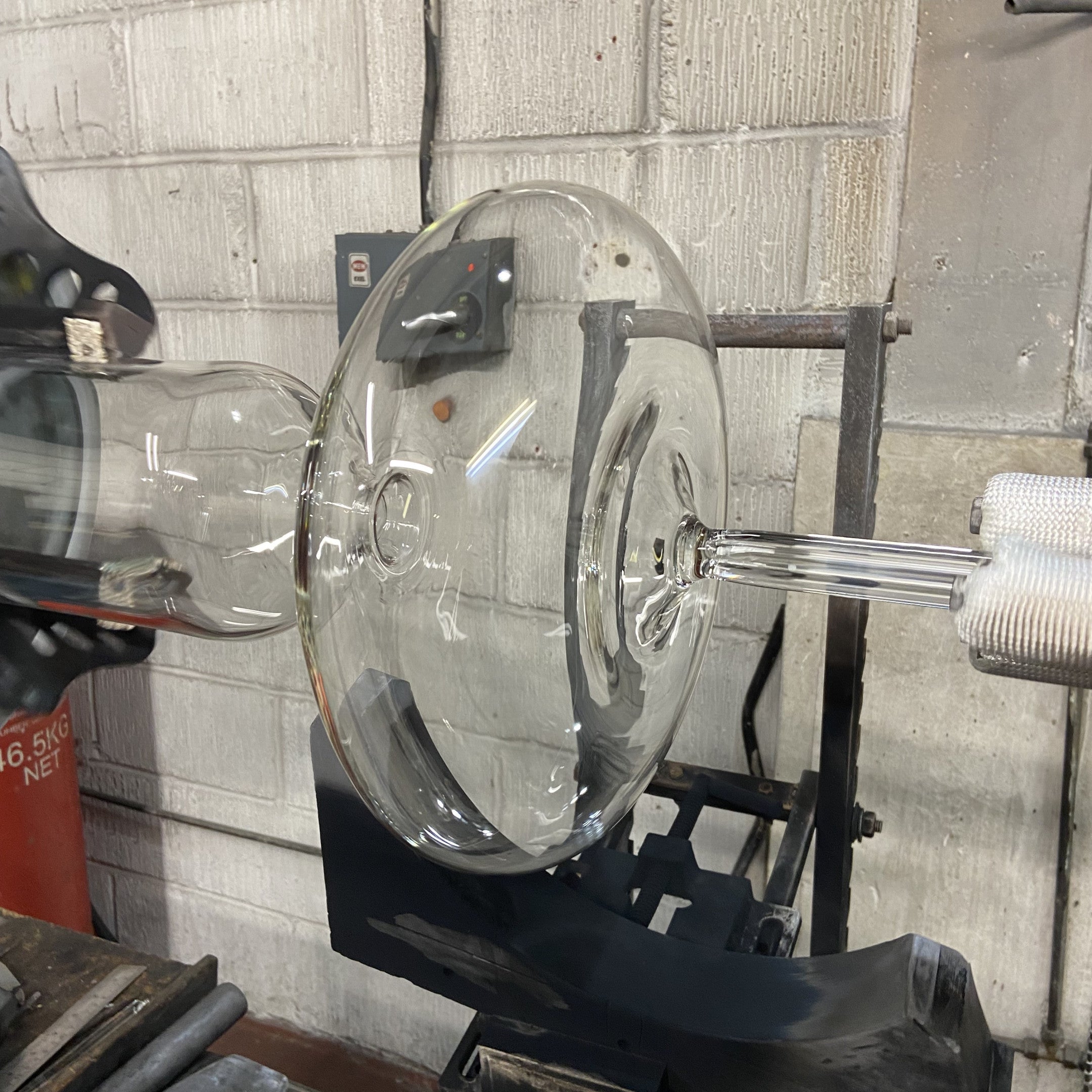 Leverint Lighting Archway Pendant - Medium - Ribbed Twist Glass - Satin Nickel Fitting