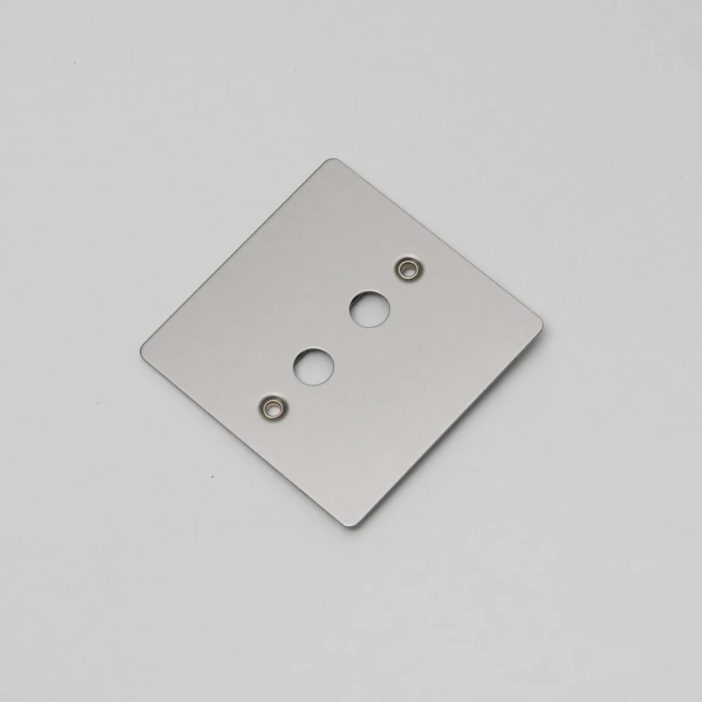 Buster & Punch - 1G Wall Plate For 2 Toggles Only - Steel Finish