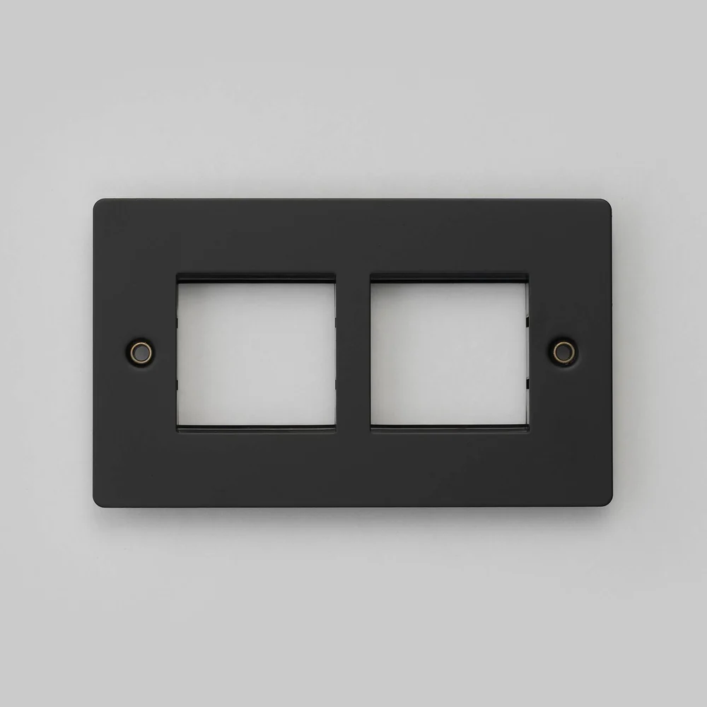 Buster & Punch - 2G Wall Plate For 2 Modules 45mm - Black Finish