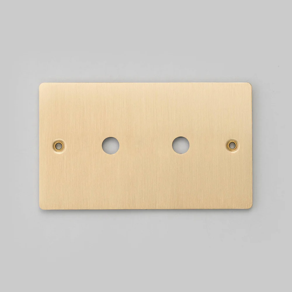 Buster & Punch - 2G Wall Plate For 2 Dimmers or Toggles - Brass Finish