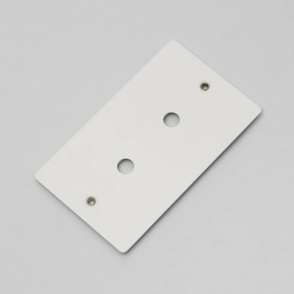Buster & Punch - 2G Wall Plate For 2 Dimmers or Toggles - White Finish