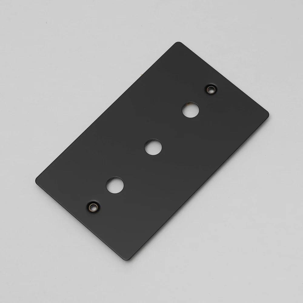 Buster & Punch - 2G Wall Plate For 3 Dimmers or Toggles - Black Finish