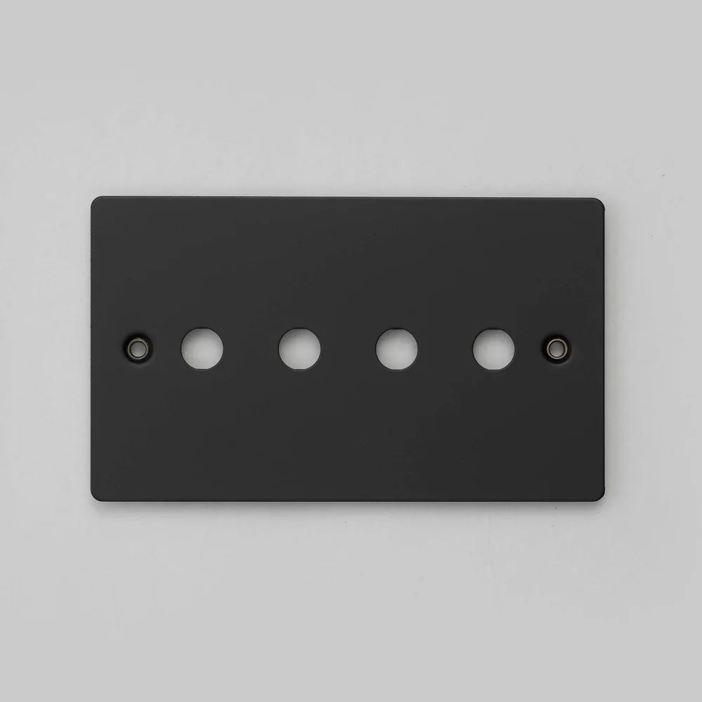 Buster & Punch - 2G Wall Plate For 4 Dimmers or Toggles - Black Finish