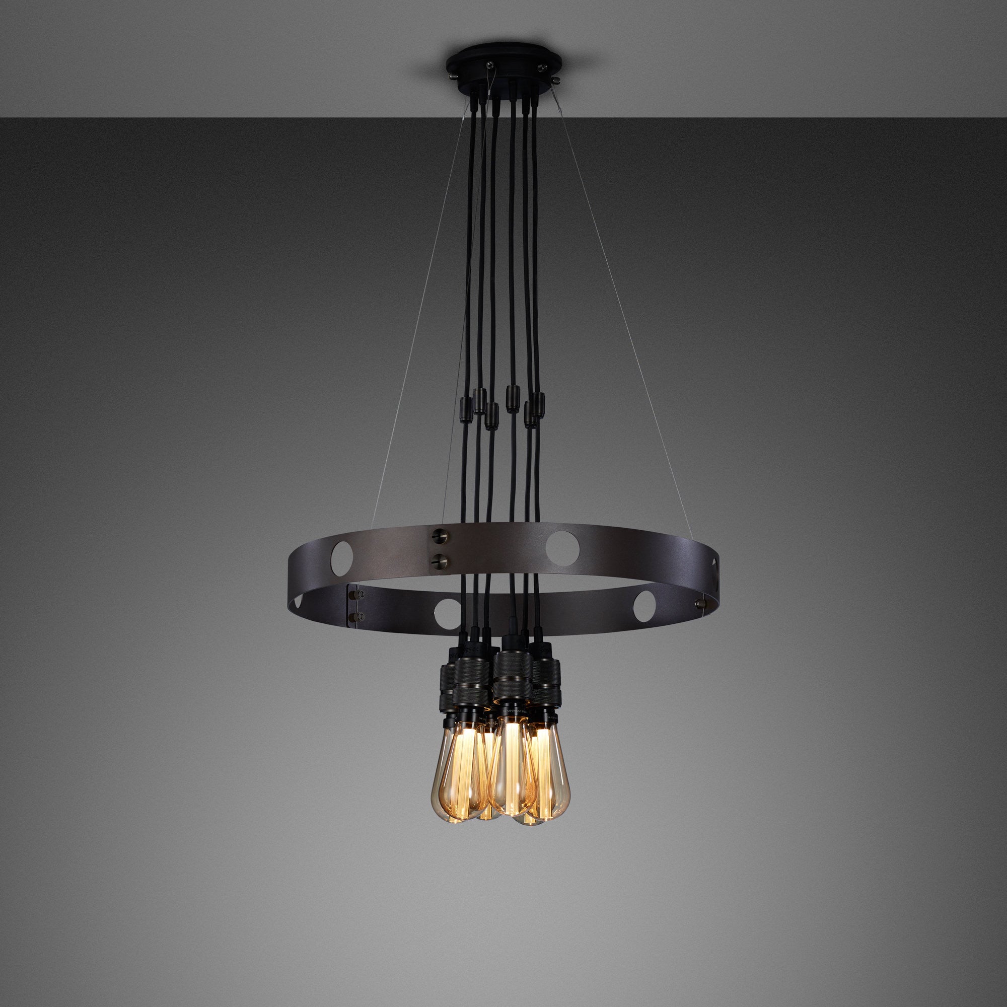 Buster & Punch Hero Pendant Chandelier Light - Graphite - Brass - 3m