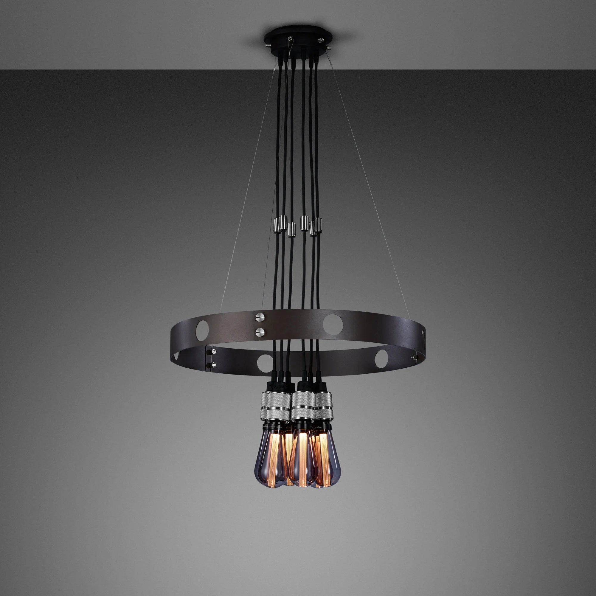 Buster & Punch Hero Pendant Chandelier Light - Graphite - Brass - 3m
