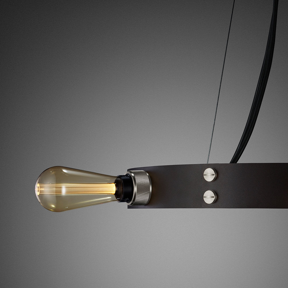Buster & Punch Hero Pendant Chandelier Light - Graphite - Brass - 3m