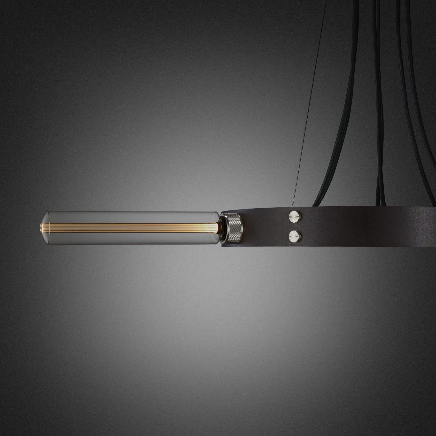 Buster & Punch Hero Pendant Chandelier Light - Graphite - Brass - 3m