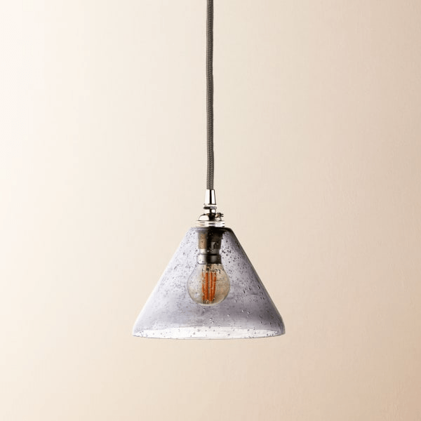 Pooky - Hazelette Pendant Light Shade - Grey Bubble Glass