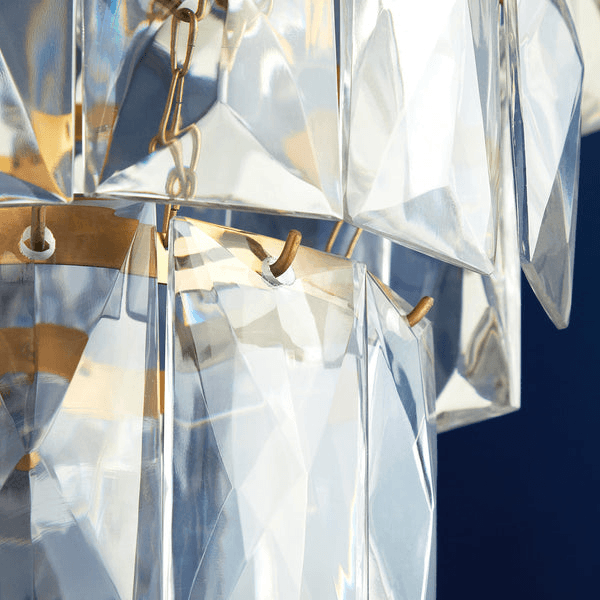 Pooky - Three Tiered Conchita Chandelier - Prismatic Glass And Brass