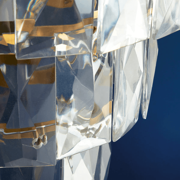 Pooky - Three Tiered Conchita Chandelier - Prismatic Glass And Brass