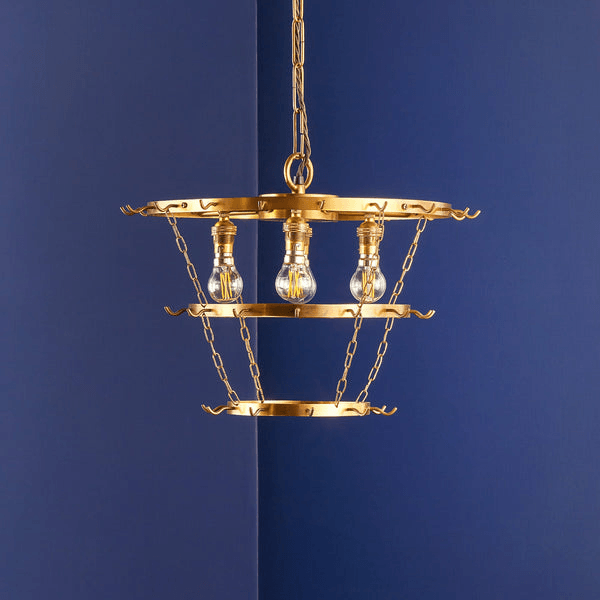 Pooky - Three Tiered Conchita Chandelier - Prismatic Glass And Brass