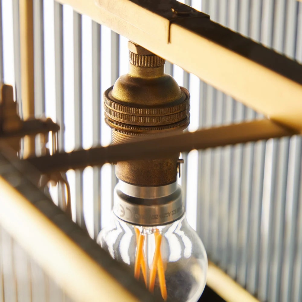 Pooky Odin Chandelier in Brass with Glass Rods