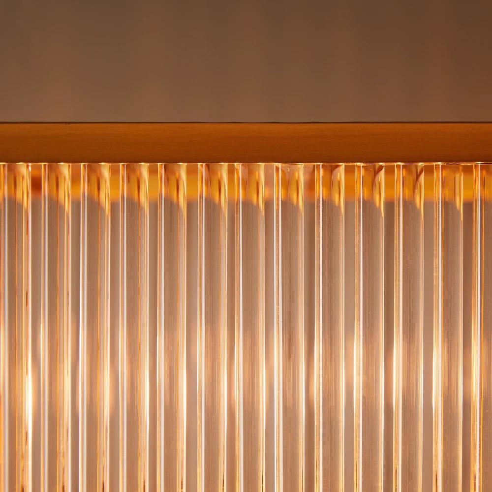 Pooky Odin Chandelier in Brass with Glass Rods