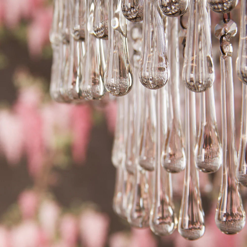 Pooky Larger Rita Chandelier with Clear Blown Glass Droplets