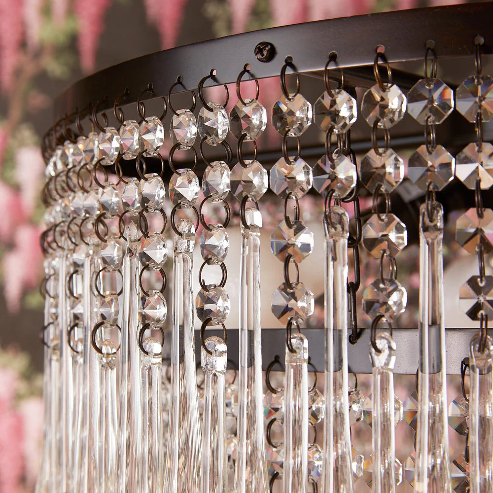 Pooky Larger Rita Chandelier with Clear Blown Glass Droplets