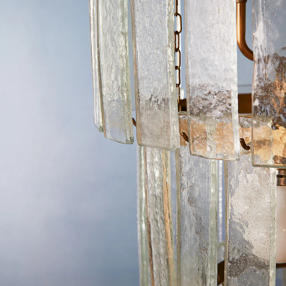 Pooky Four Tiered Starsky Chandelier with Clear Recycled Pressed Glass Strips