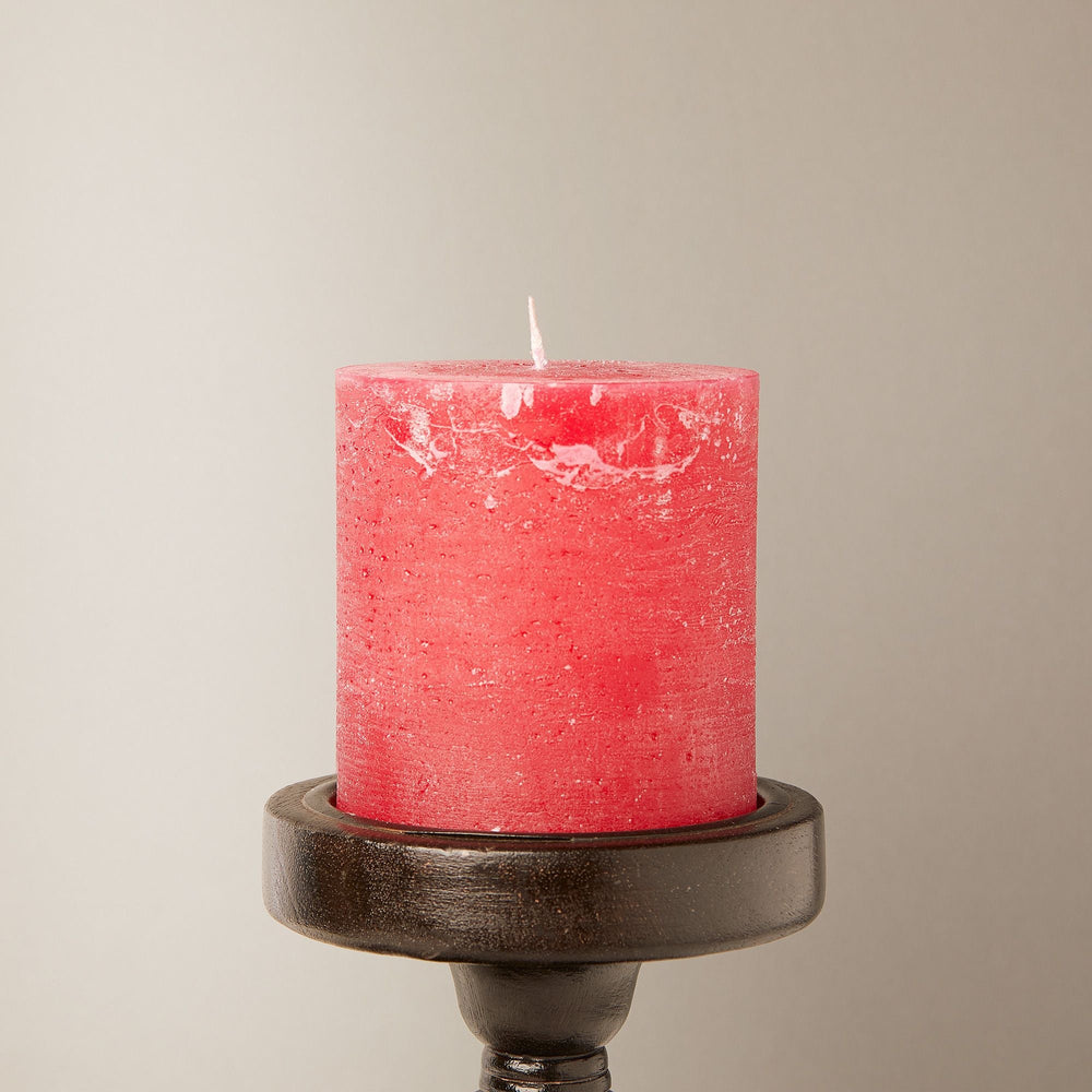 Pooky - Larger Ferris Pillar Candle - Warm Red