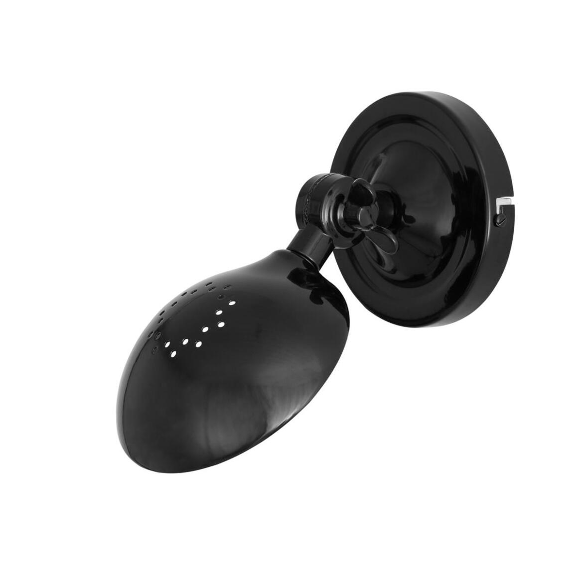 Mullan - Cody Adjustable Industrial Brass Wall Light 11cm IP20 - Powder Coated Black Finish