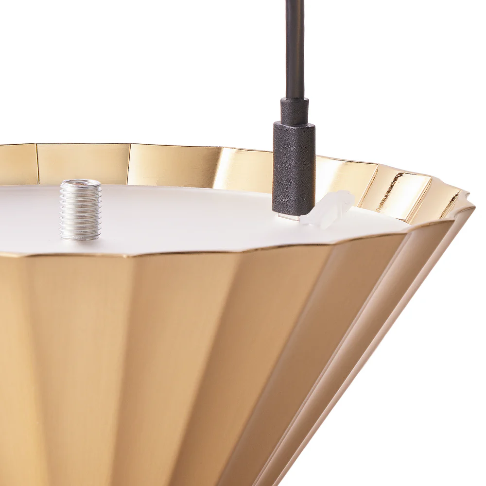 Pooky - Twinky Rechargeable Floor Lamp - Black With Brass Hood