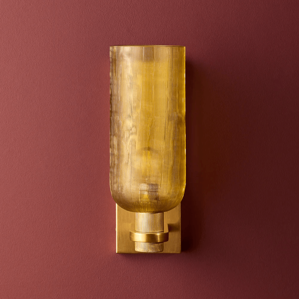 Pooky - Riven Wall Light - Etched Glass And Brass